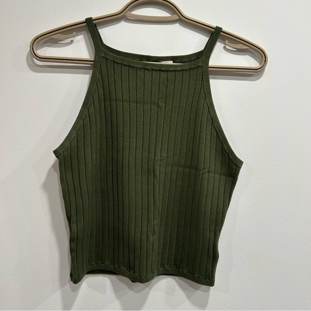 H&M Dark Green Ribbed Camisole
